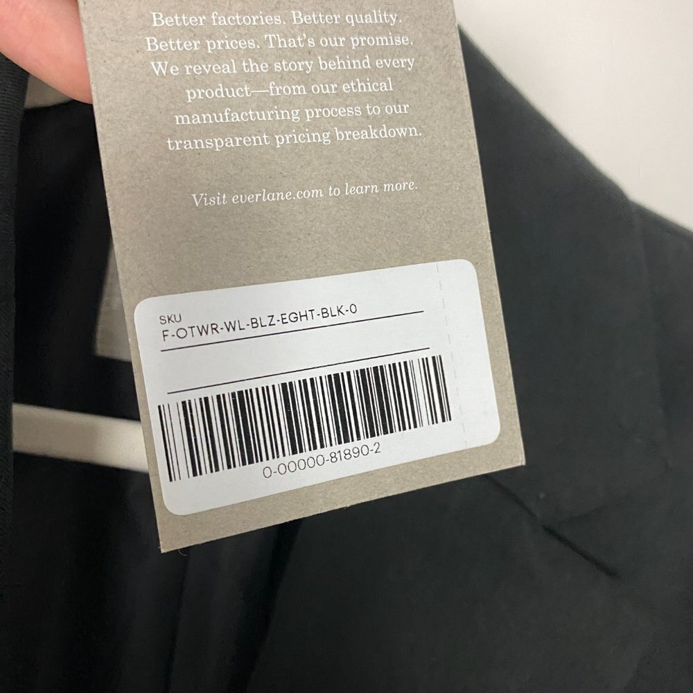 Everlane the 80s Blazer Black‎ Womens 0 Oversized Jacket Career Professional - Picture 4 of 7